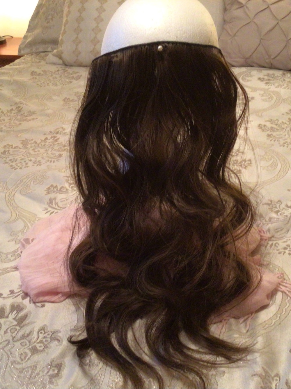 Four 18 inch long Chocolate Brown Clip On Extensions